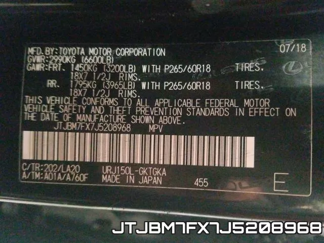 JTJBM7FX7J5208968 фото 2