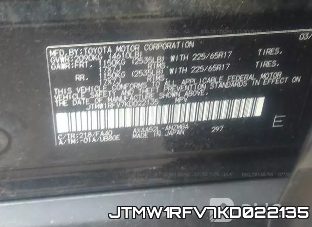 JTMW1RFV7KD022135 фото 10