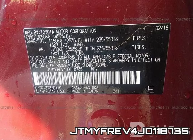 JTMYFREV4JD118735 фото 10