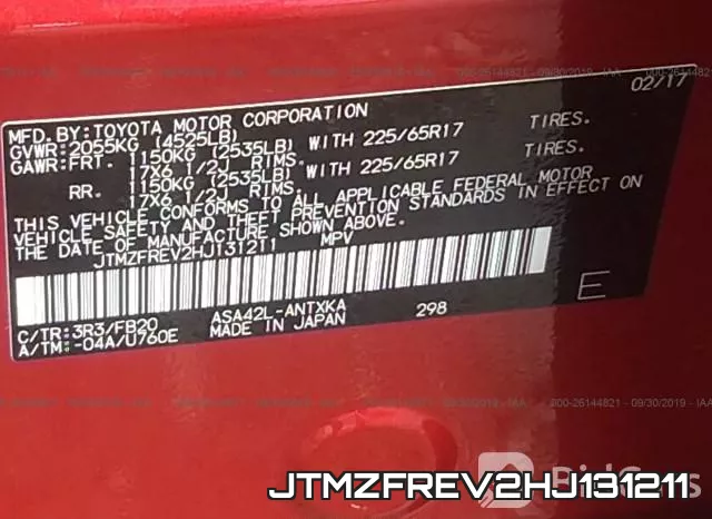 JTMZFREV2HJ131211 фото 10