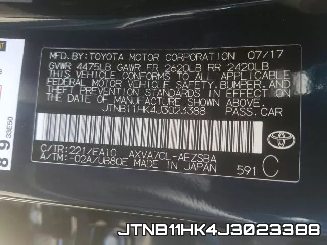 JTNB11HK4J3023388 фото 2