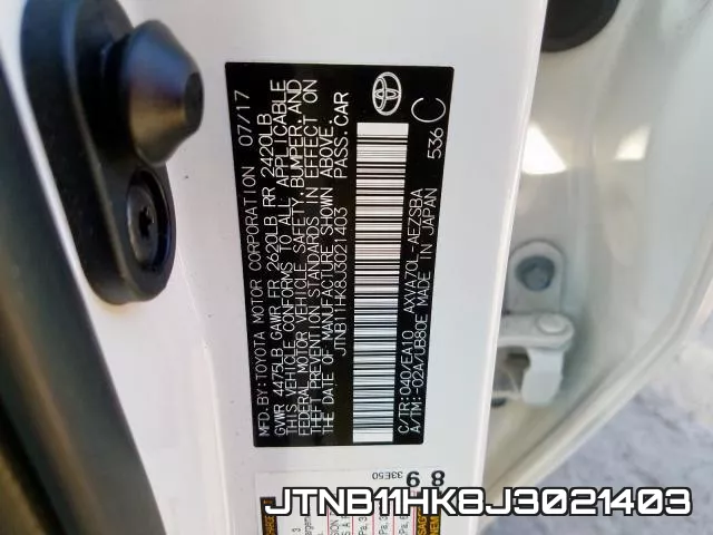 JTNB11HK8J3021403 фото 2