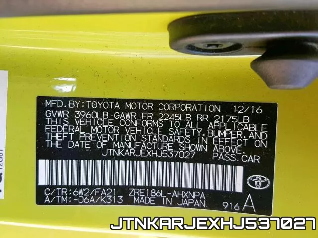 JTNKARJEXHJ537027 фото 2