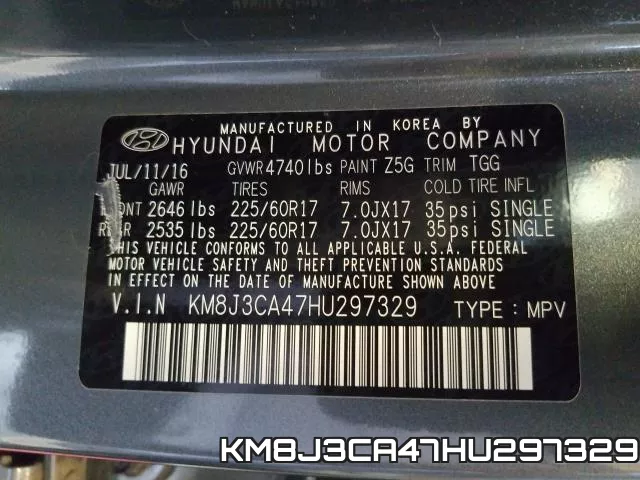 KM8J3CA47HU297329 фото 2