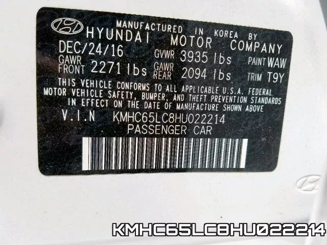 KMHC65LC8HU022214 фото 2