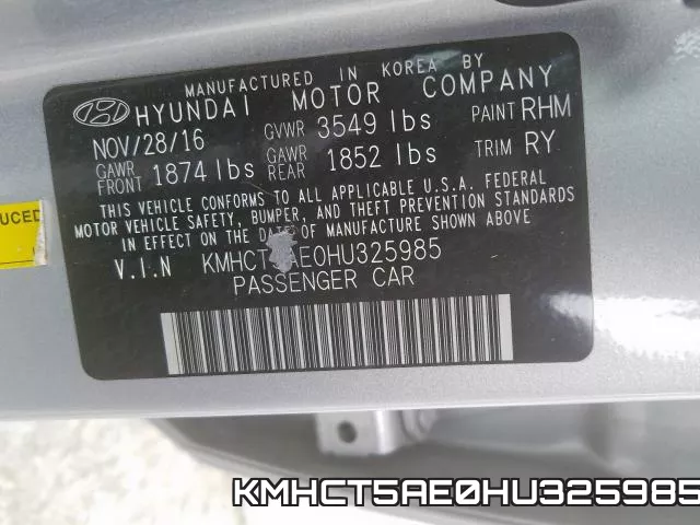 KMHCT5AE0HU325985 фото 2