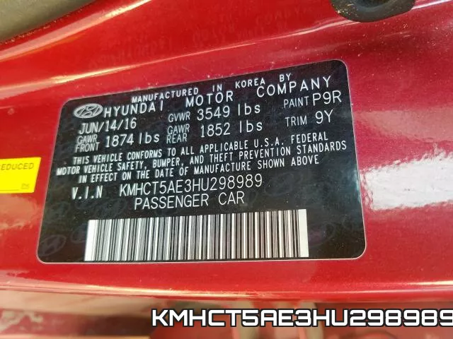 KMHCT5AE3HU298989 фото 2