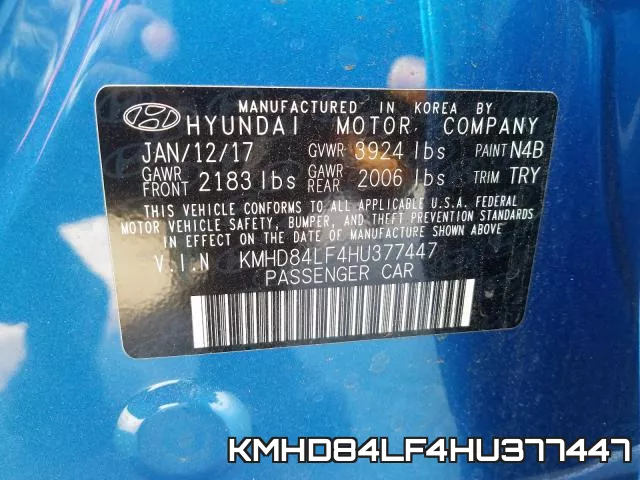 KMHD84LF4HU377447 фото 2