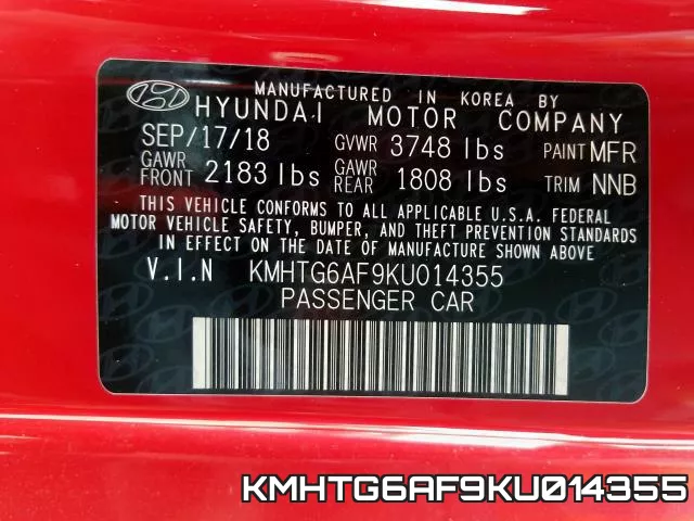 KMHTG6AF9KU014355 фото 2