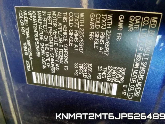 KNMAT2MT6JP526489 фото 2