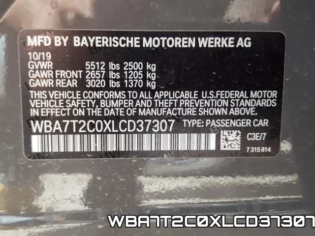 WBA7T2C0XLCD37307 фото 2