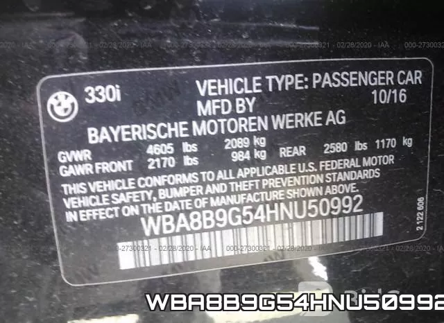 WBA8B9G54HNU50992 фото 10