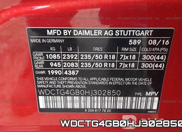 WDCTG4GB0HJ302850 фото 10