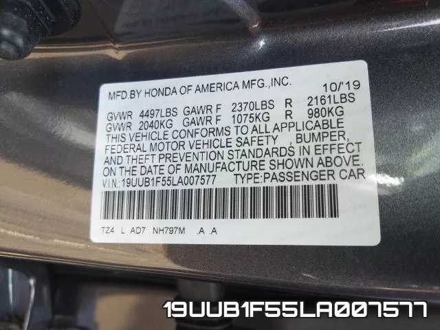19UUB1F55LA007577 фото 2