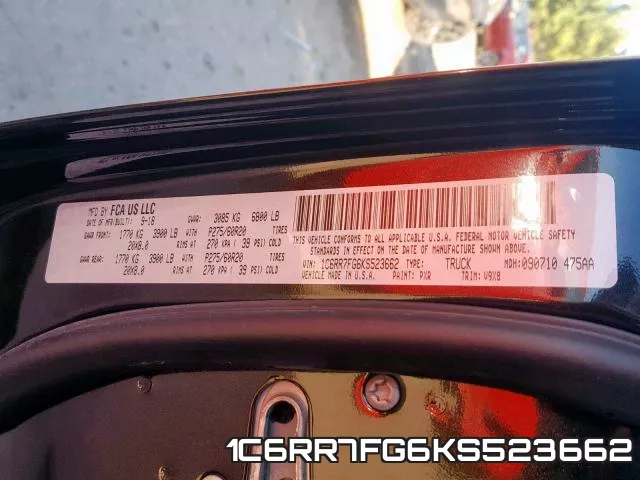 1C6RR7FG6KS523662 фото 2