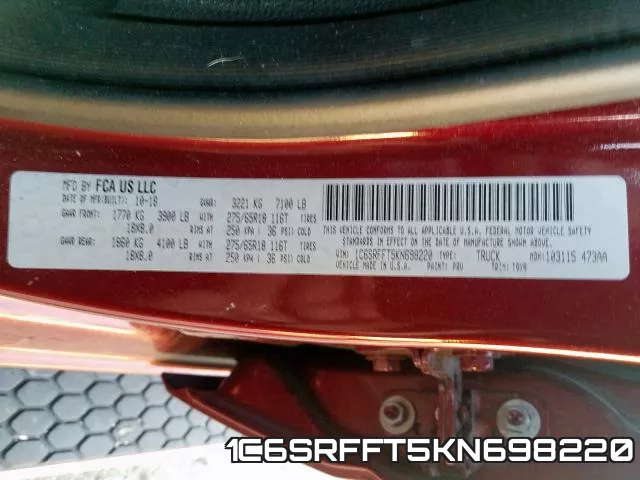 1C6SRFFT5KN698220 фото 2
