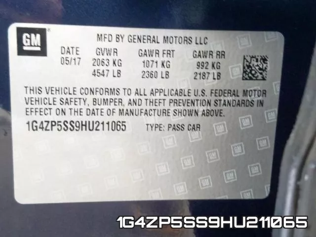 1G4ZP5SS9HU211065 фото 2