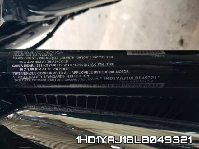 1HD1YAJ18LB049321 фото 2