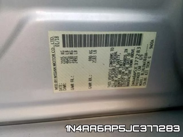 1N4AA6AP5JC377283 фото 2