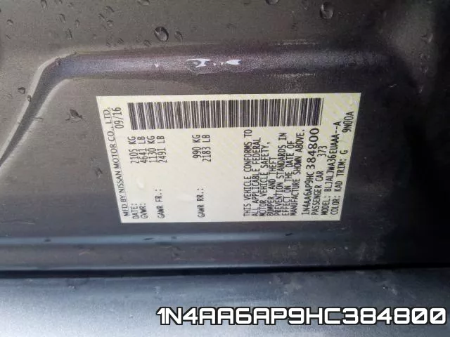 1N4AA6AP9HC384800 фото 2