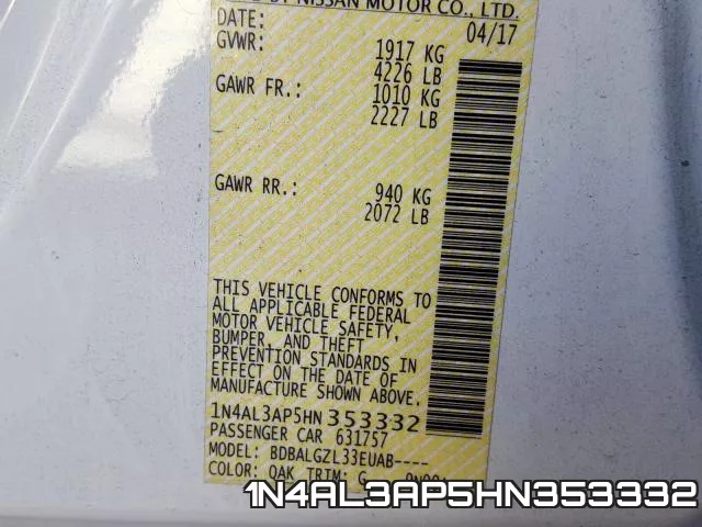 1N4AL3AP5HN353332 фото 2