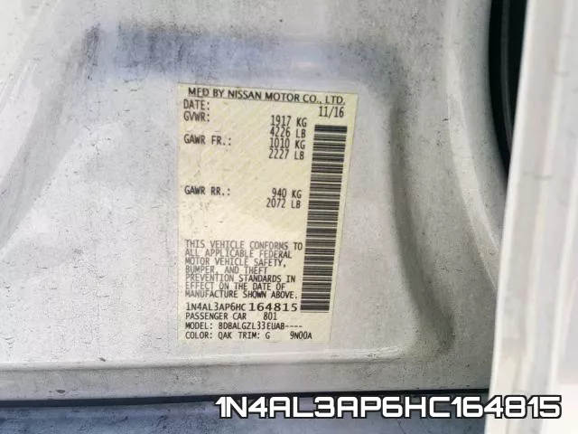 1N4AL3AP6HC164815 фото 2