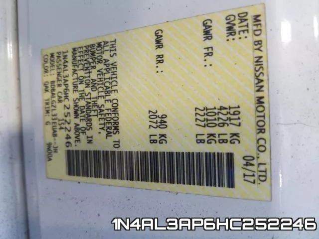 1N4AL3AP6HC252246 фото 2