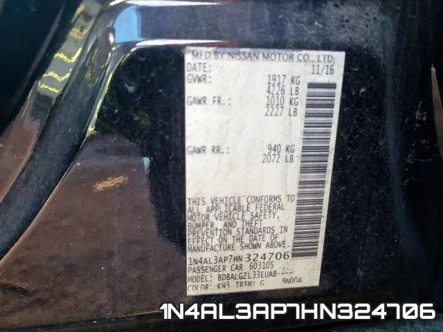 1N4AL3AP7HN324706 фото 2