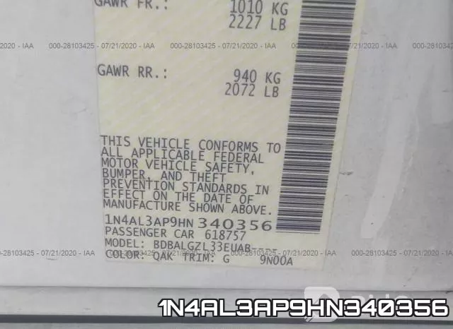 1N4AL3AP9HN340356 фото 10