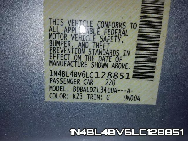 1N4BL4BV6LC128851 фото 2