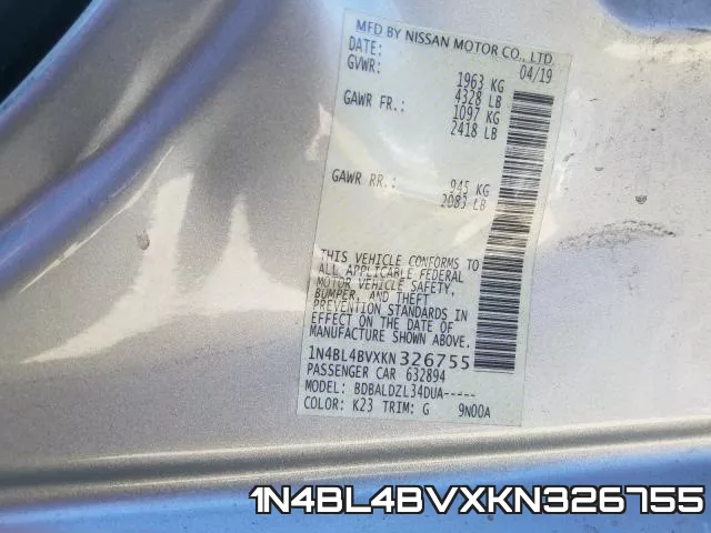 1N4BL4BVXKN326755 фото 2