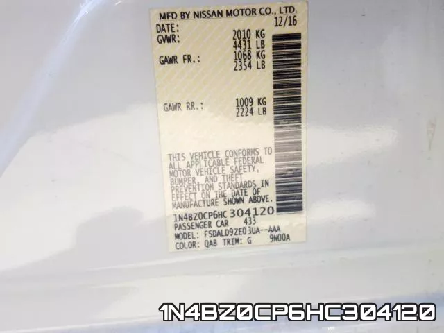 1N4BZ0CP6HC304120 фото 2