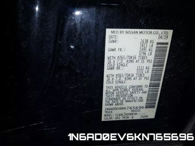 1N6AD0EV6KN765696 фото 2
