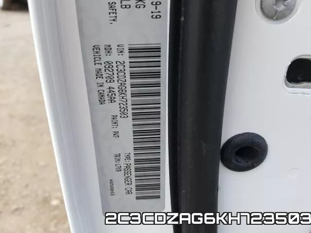 2C3CDZAG6KH723503 фото 2