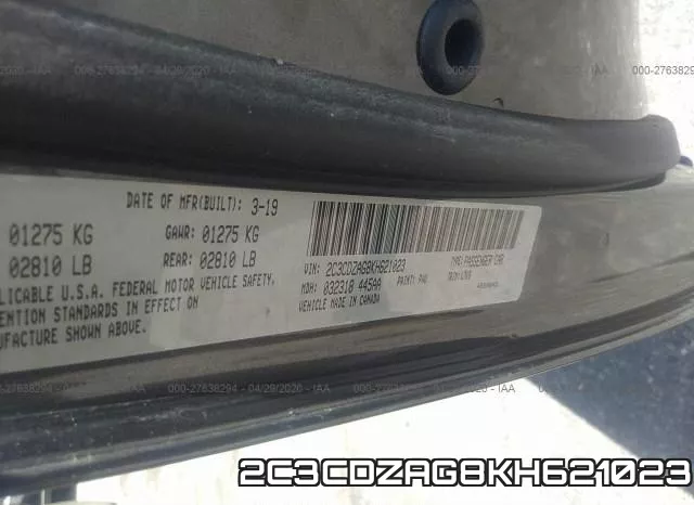 2C3CDZAG8KH621023 фото 10