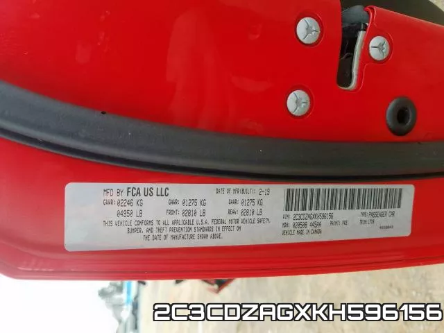 2C3CDZAGXKH596156 фото 2