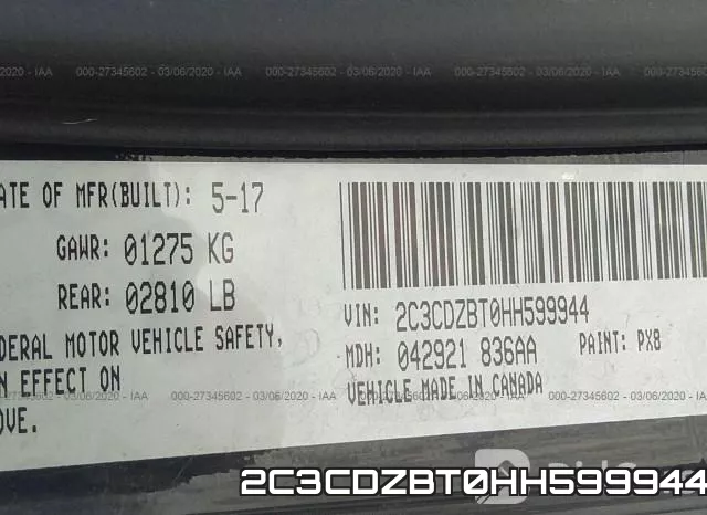 2C3CDZBT0HH599944 фото 10