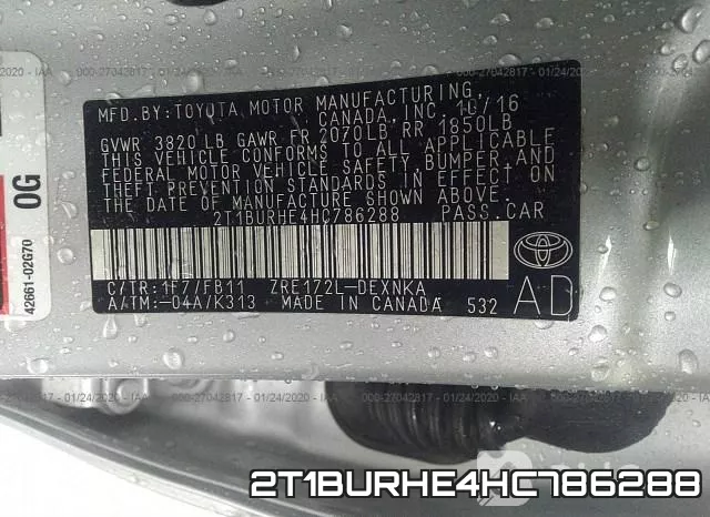 2T1BURHE4HC786288 фото 10