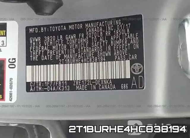 2T1BURHE4HC838194 фото 10