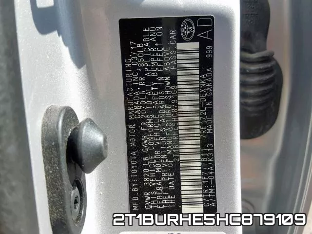 2T1BURHE5HC879109 фото 2