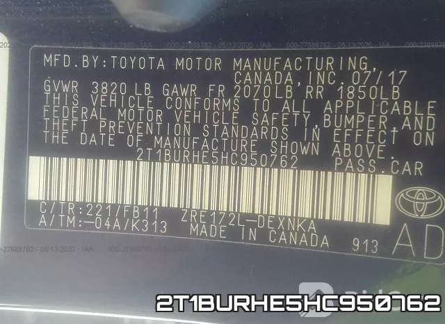 2T1BURHE5HC950762 фото 10