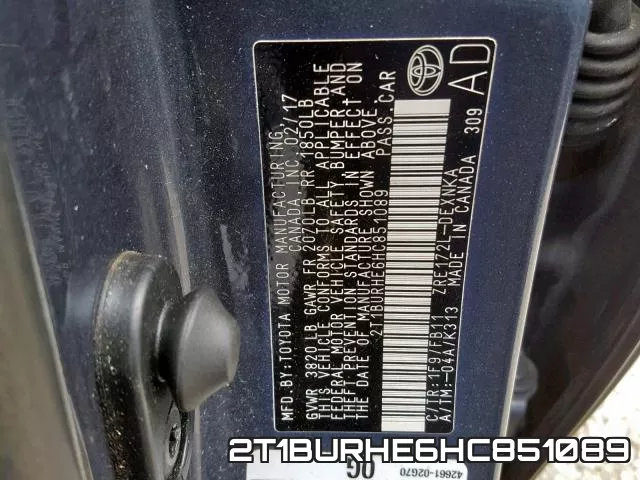 2T1BURHE6HC851089 фото 2