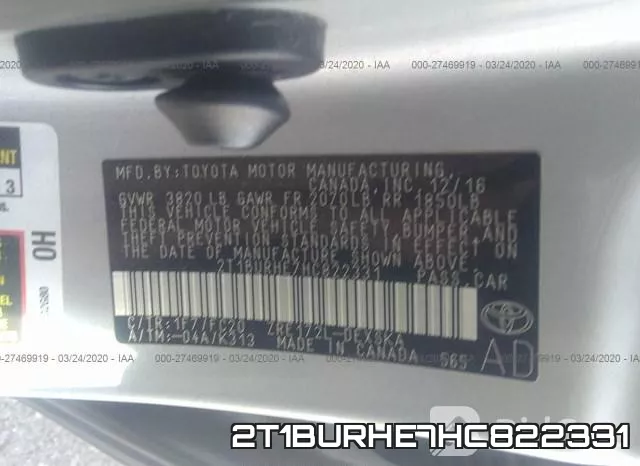 2T1BURHE7HC822331 фото 10