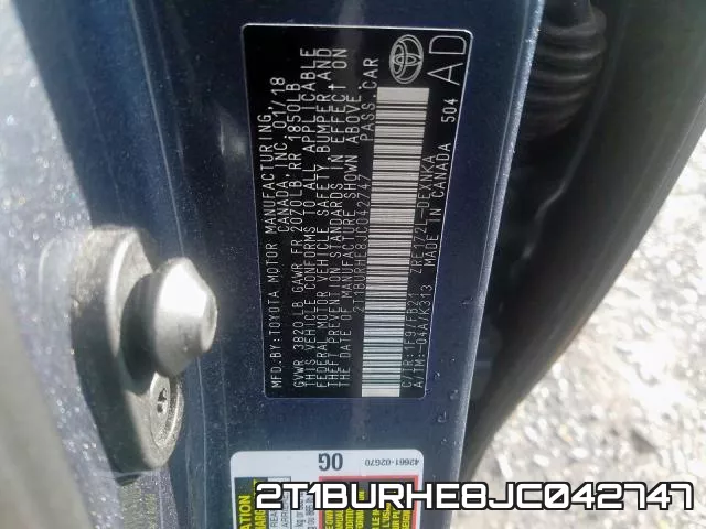 2T1BURHE8JC042747 фото 2