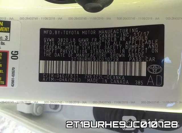 2T1BURHE9JC010728 фото 10