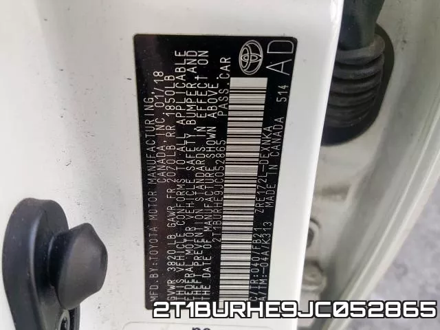 2T1BURHE9JC052865 фото 2