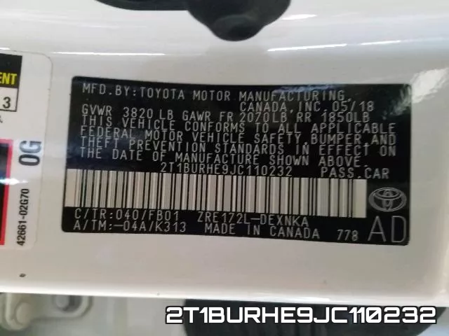 2T1BURHE9JC110232 фото 2