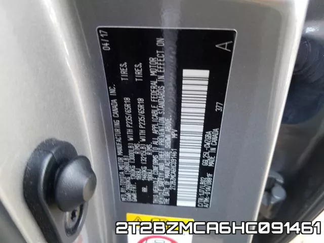 2T2BZMCA6HC091461 фото 2