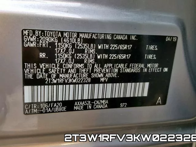 2T3W1RFV3KW022328 фото 2
