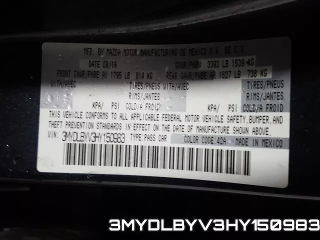 3MYDLBYV3HY150983 фото 2